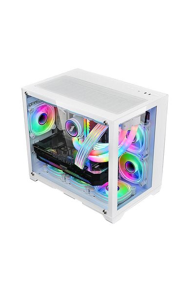 1ST PLAYER Carcasa Gaming 1STPLAYER Megaview MV6, Cube Tower, M-ATX/Mini-ITX, ARGB (Alb)