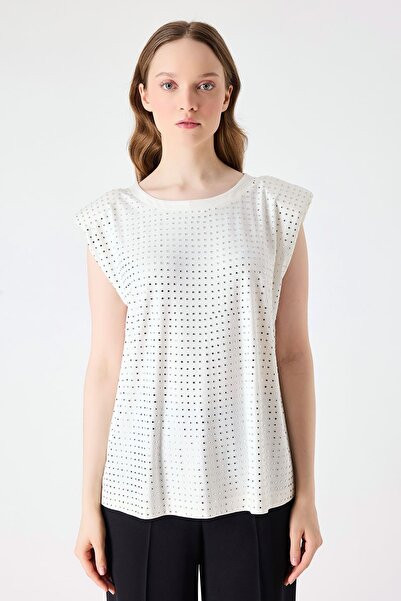 FEVER Parlak taş detaylı örme bluz