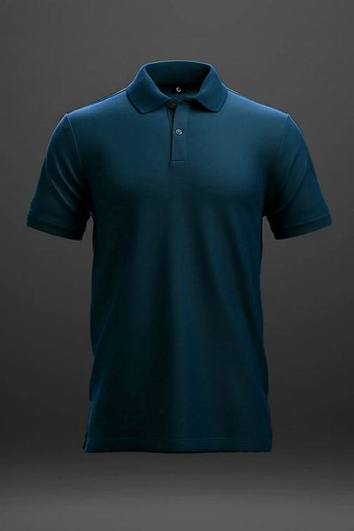 SELF CONTROL Tricou cu guler polo cu nasturi din bumbac pentru bărbați