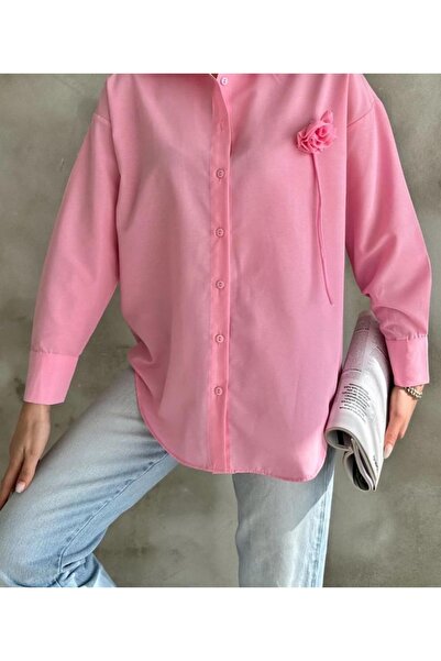 Bluebutik Gül detaylı gömlek