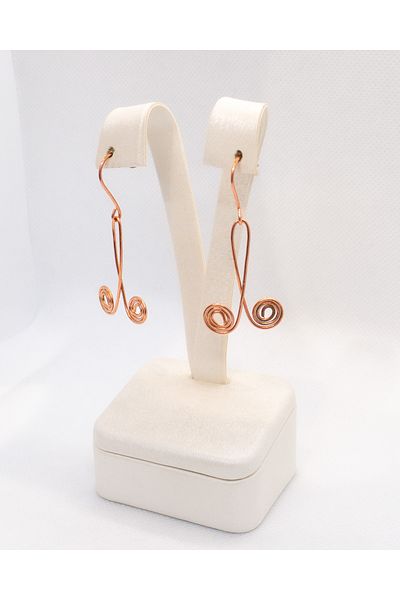 Luna Spiral Copper Earrings with Dangle