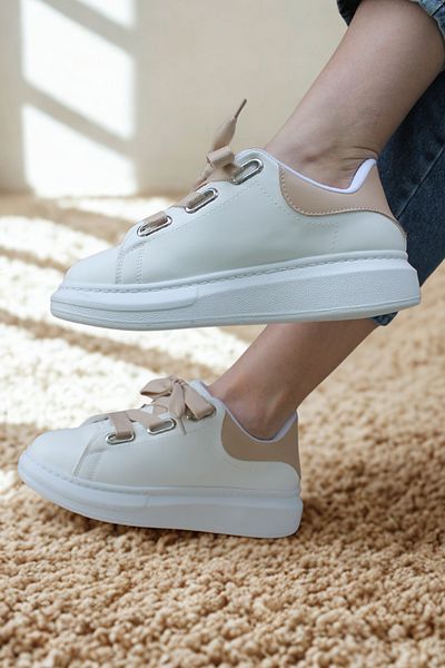 JOSEPHWORLD JS105 3 Pantofi sport cu șireturi bej/alb