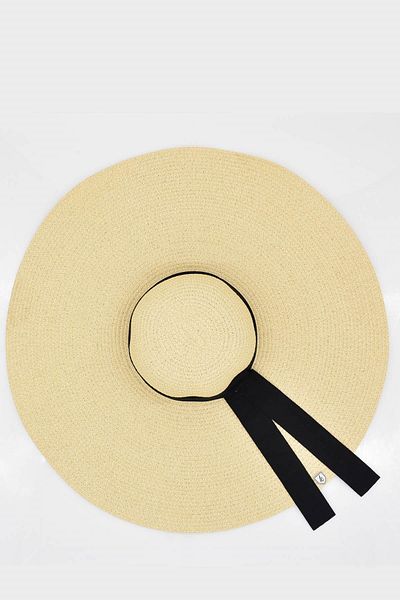Külah Women's Oversize Large Straw Hat Natural Beach Hat