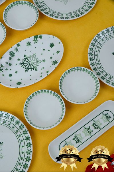 Farika Porselen Kartanem 16 Piece Porcelain Breakfast Set for 6 People