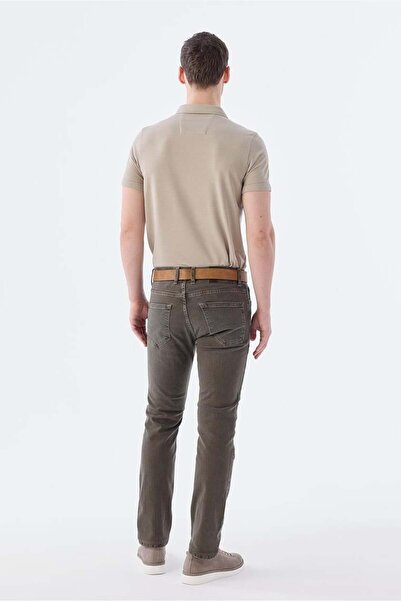 Jakamen Καφέ Slim fit Βαμβακερό τζιν παντελόνι