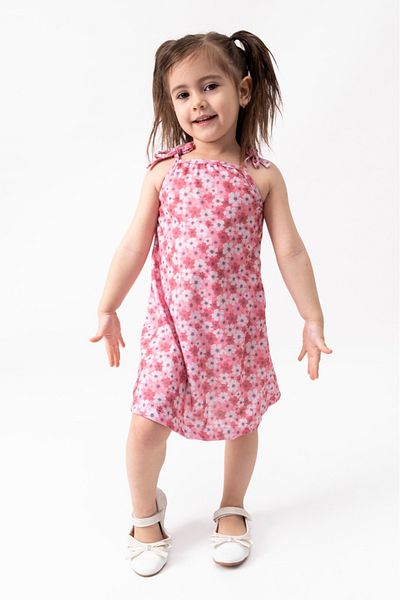 BUUFUU summer girl's suspender printed dress
