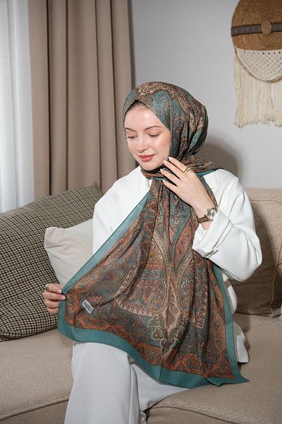 Baştacı شال باستي أخضر عميق من Soft Ethnic 0181