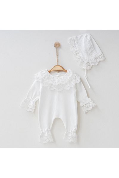 Mert Baby بذلة Yendioğan من الدانتيل من Lily - مع قبعة