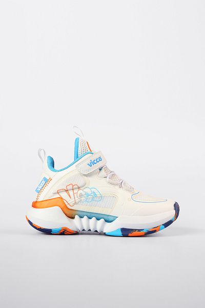 Vicco Pantofi de baschet alb unisex pentru copii - Scan Light