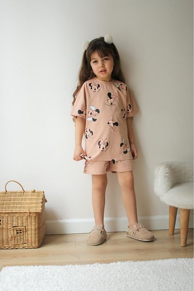 öykümgaleria Girl's Summer Top and Bottom Set with Shorts