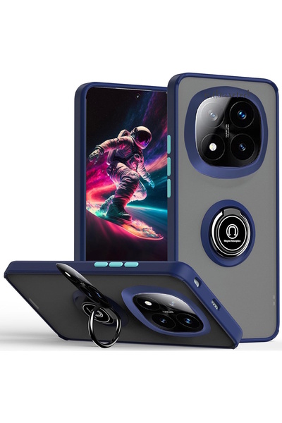 m.tk moveteck Xiaomi Redmi Note 14 Pro 4g Case Matte Anti-Fingerprint with Colorful Keys 360 Ring Stand Military