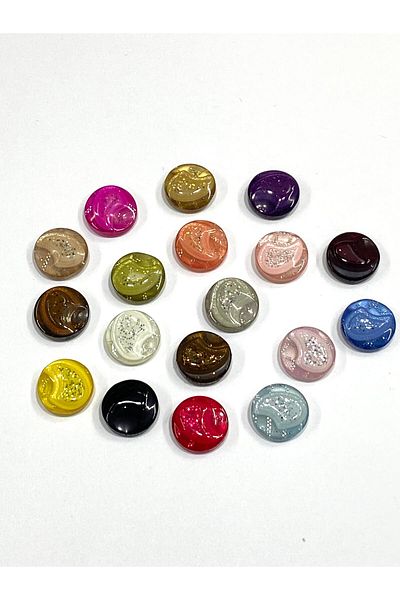 karantuhafiye Blouse Button/ Glitter Blouse Button / 1 cm / 10 Pcs / 02727 / Burgundy