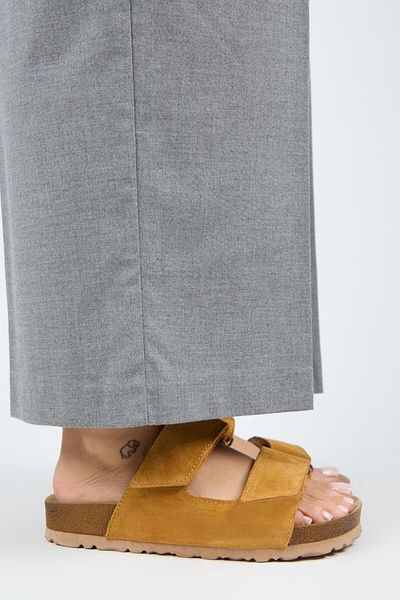 Manijero Papuci de damă Vina din piele naturală galbeni cu velcro