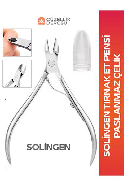 Güzellik Deposu Solingen Dentures 3-Piece Metal Set - for Nail and Manicure, 5mm Stainless Meat Clippers