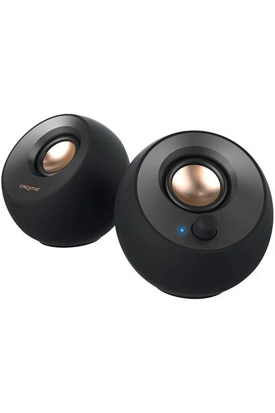 CREATIVE Boxe Creative Pebble v2, 2.0, 8W RMS, USB-C/A & 3.5mm jack, Negru