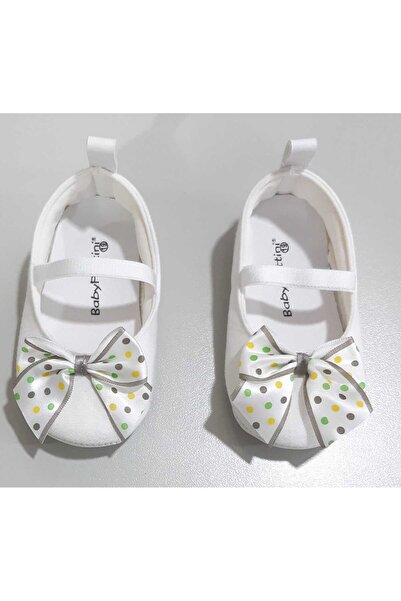 Sönmez Baby NOKTALI FİYONKLU KIZ BEBE EV AYAKKABI BABET