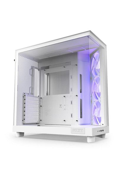 Nzxt Carcasa NZXT H6 Flow RGB, Compact Dual-camera, Middle Tower, Fara sursa, ATX (Alb)
