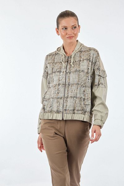 Unique fashion Unique Mode Oversize Minimalist Γυναικείο Μπουφάν με κουκούλα - Δερμάτινη λεπτομέρεια