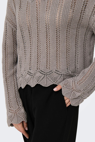 ONLY Women's Long Sleeve Off Shoulder Sweater 15339529   Mink and Detailed Description Features