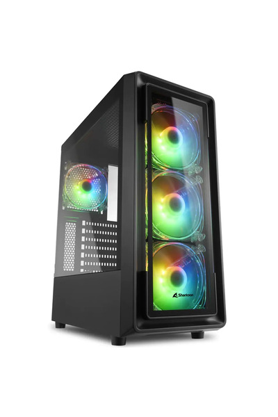 SHARKOON Κουτί Sharkoon TK4 RGB, Mid-Tower, χωρίς τροφοδοτικό, ATX, Μαύρο