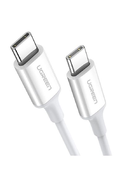 Ugreen USB-C to USB-C Fast Charging Cable, 1 Meter, Compatible for iPhone, Galaxy, Huawei, White