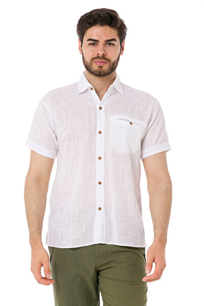 TCT TEKSTİL ΑΝΔΡΙΚΟ ΠΟΥΚΑΜΙΣΟ ΜΕ ΛΑΜΠΡΟ ΛΑΜΠΡΟ ΣΤΟΜΑΤΙΚΟ ΚΟΝΤΟ ΜΑΝΙΚΙ - 4510