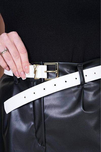 Descoin Square Gold Buckle Women's Belt.Jacket Belt,Dress Belt,Pants Belt,Shirt Belt