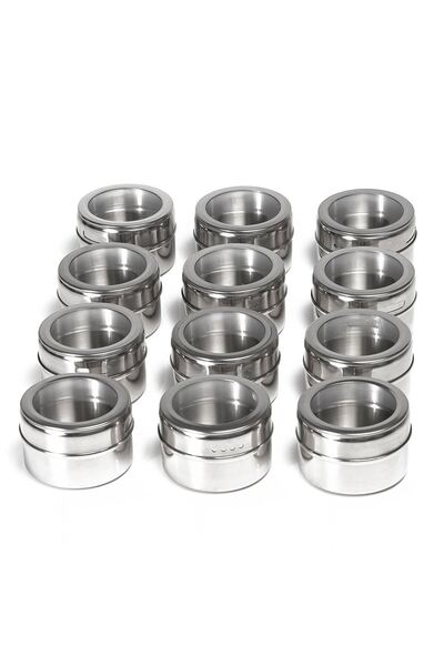 Weather Forecast 12-Piece Magnetized Quality Steel Spice Rack Set Gin114-12