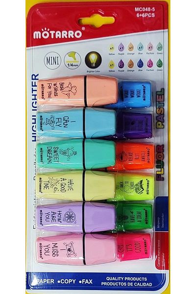 MOTARRO -Highlighters - Mini & Big TextMarkers Pastel and Fluorescent Colours Different Varieties