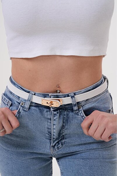 Descoin Curea cusută cu cataramă de blocare aurie. Curea pentru femei, centură pentru rochie, centură pentru haină, centură pentru pantaloni