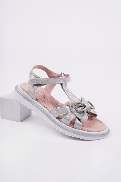 McDark Girl's Orthopedic Silver Bow Sandals