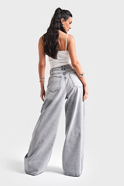 its basic Γκρι Χρώμα 4S5-12 Mega Baggy Fit Loose Cut τζιν τζιν Γυναικεία