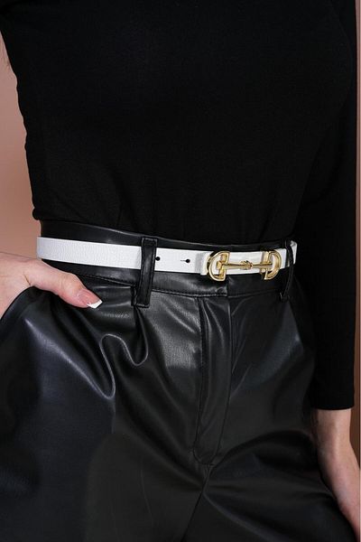 Descoin Thin Women's Belt with Long Buckle, Coat Belt, Shirt Belt, Dress Belt,Dress Belt