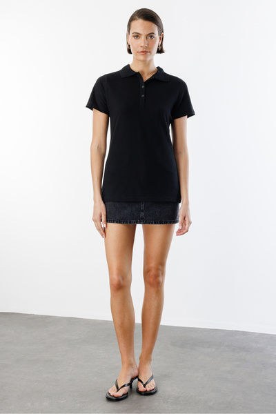 GENIUS STORE Kadın Basic Polo Yaka Tişört KADIN-POLOYAKA