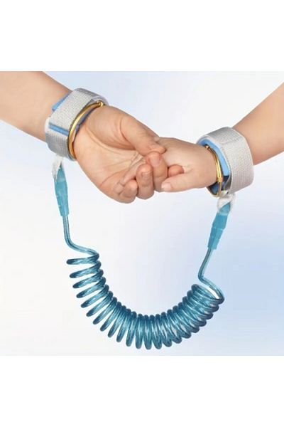 COLLECTİON Child Lock Mother Velcro Safety Bracelet Blue Color