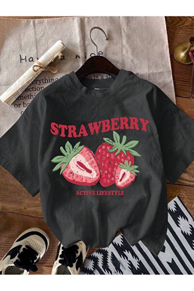 OVER HEAD Ženska jagoda Štampano Oversize kroj T-shirt