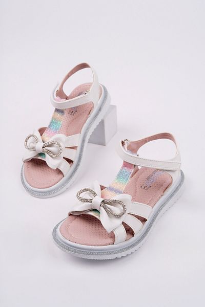McDark Girl's Orthopedic White Bow Sandals