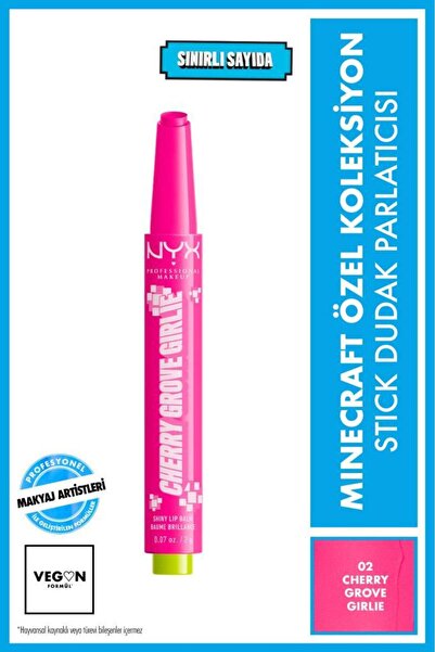 NYX Professional Makeup Minecraft Özel Koleksiyon Stick Dudak Parlatıcısı - 0...