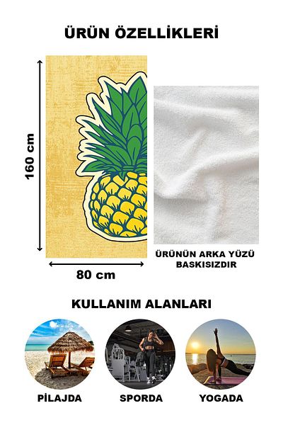 Doruklar Home Collection Πετσέτα θάλασσας με μοντέρνα σχέδια ψηφιακής εκτύπωσης 80x160 cm Nrm19
