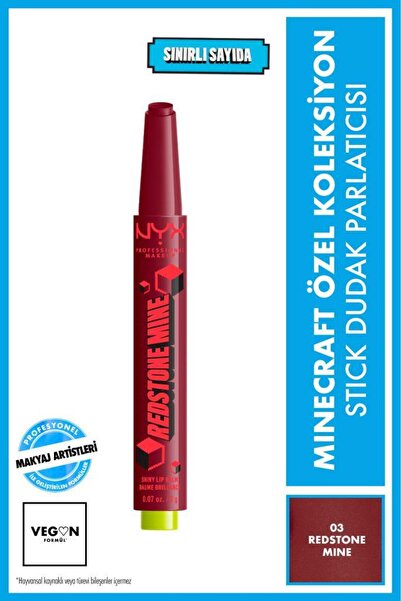 NYX Professional Makeup Minecraft Özel Koleksiyon Stick Dudak Parlatıcısı - 0...