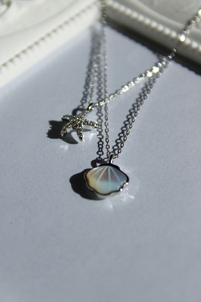 Harlofia Jewelry Steel Seashell Starborn Shell Necklace