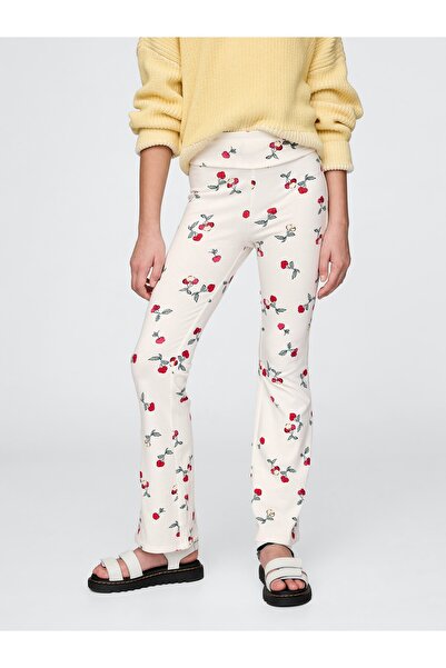 GAP Kız Çocuk Kırık Beyaz Flare Legging Tayt