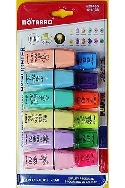 MOTARRO -Highlighters - Mini & Big TextMarkers Pastel and Fluorescent Colours Different Varieties