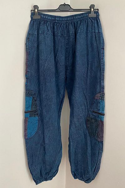 AYASOFYA OTANTIK Unisex Ethnic Παντελόνι με φερμουάρ μέσης και ποδιών με τσέπη Casual Hippie Bohemian