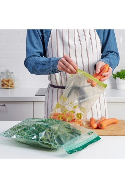 IKEA 30 Adet Kilitli Buzdolabı Poşeti İkea Kilitlenebilir Poşet (15 Adet 6 litre + 15 Adet 4,5 litre)