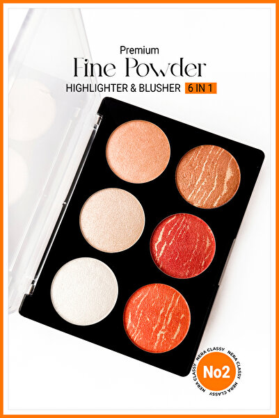 Nera Classy 6in1 Fine Powder Hıghlıghter & Blusher - Aydınlatıcı Palet Highli...