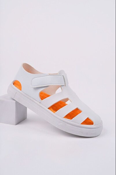 McDark Children's Orthopedic White Sandals with Velcro