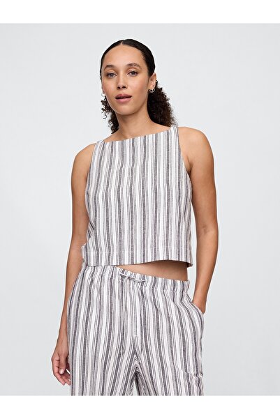 GAP Kadın Beyaz Keten Gömlek