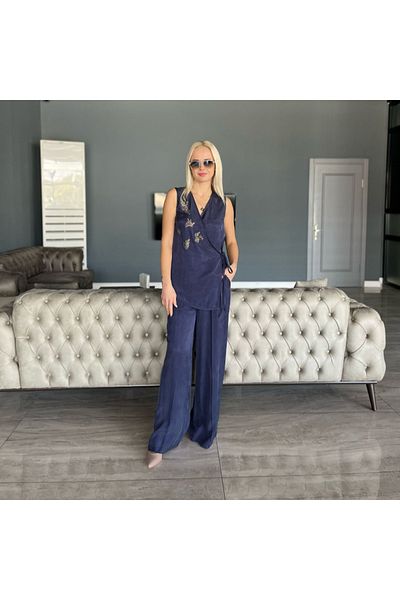 Unique Cupra Fabric Palazzo Pants