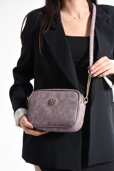 Kaya Bag Lila 3 Gözlü Çapraz Çanta 16x26 Ebatı